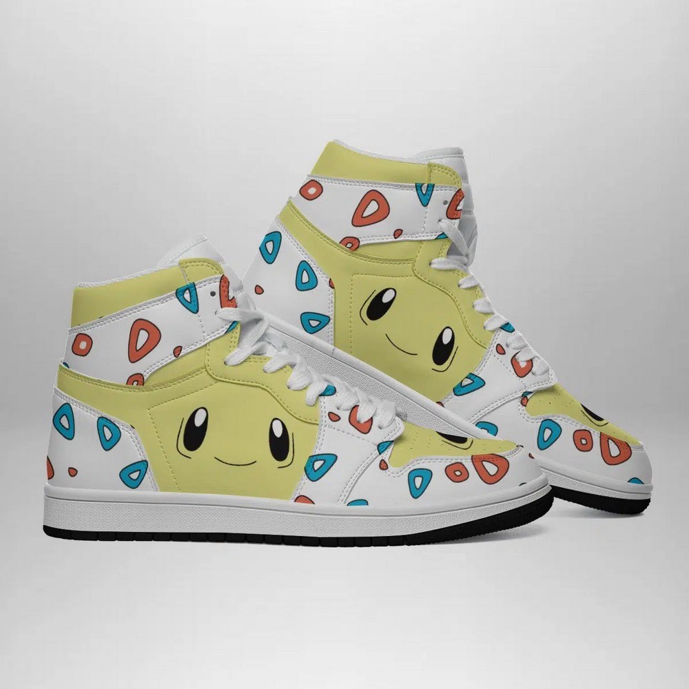 Togepi Face Pokemon High-Top Sneakers Retro Streetwear Vibe Shoes For Men And Women - Image 3