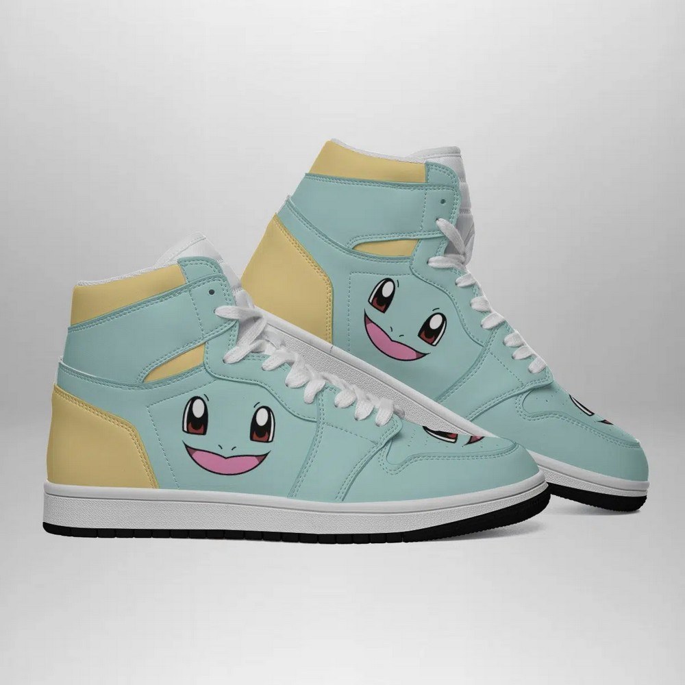 Squirtle Face Pokemon High-Top Sneakers Retro Streetwear Vibe Shoes For Men And Women - Image 3
