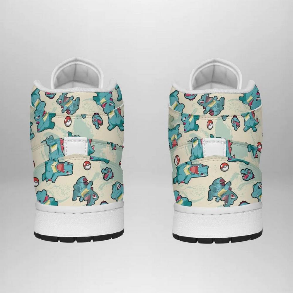 Totodile Pattern Pokemon High-Top Sneakers Retro Streetwear Vibe Shoes For Men And Women - Image 4