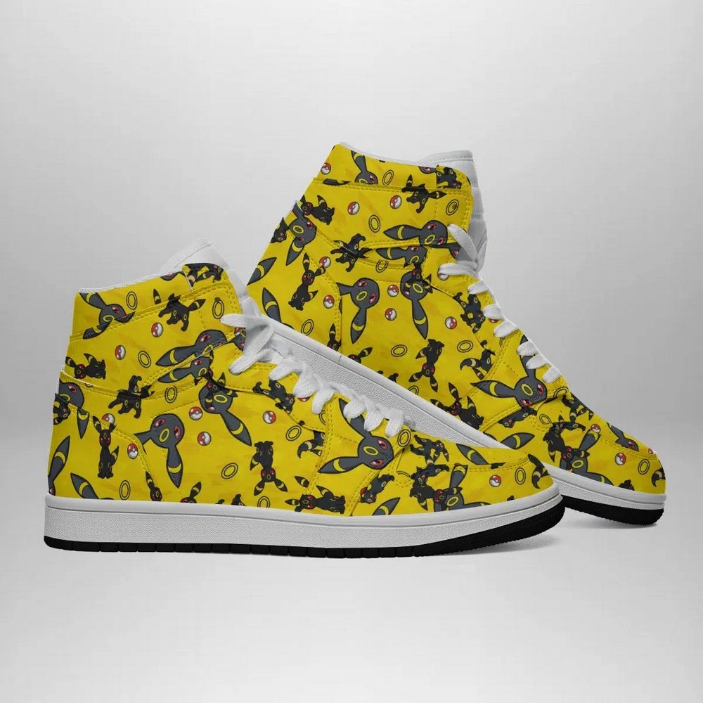 Umbreon Pattern Pokemon High-Top Sneakers Retro Streetwear Vibe Shoes For Men And Women - Image 3