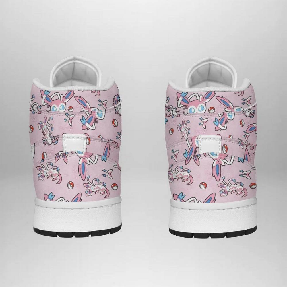 Sylveon Pattern Pokemon High-Top Sneakers Retro Streetwear Vibe Shoes For Men And Women - Image 3