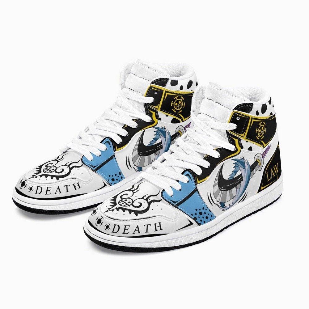 Trafalgar D Water Law One Piece High-Top Sneakers Retro Streetwear Vibe Shoes For Men And Women - Image 2
