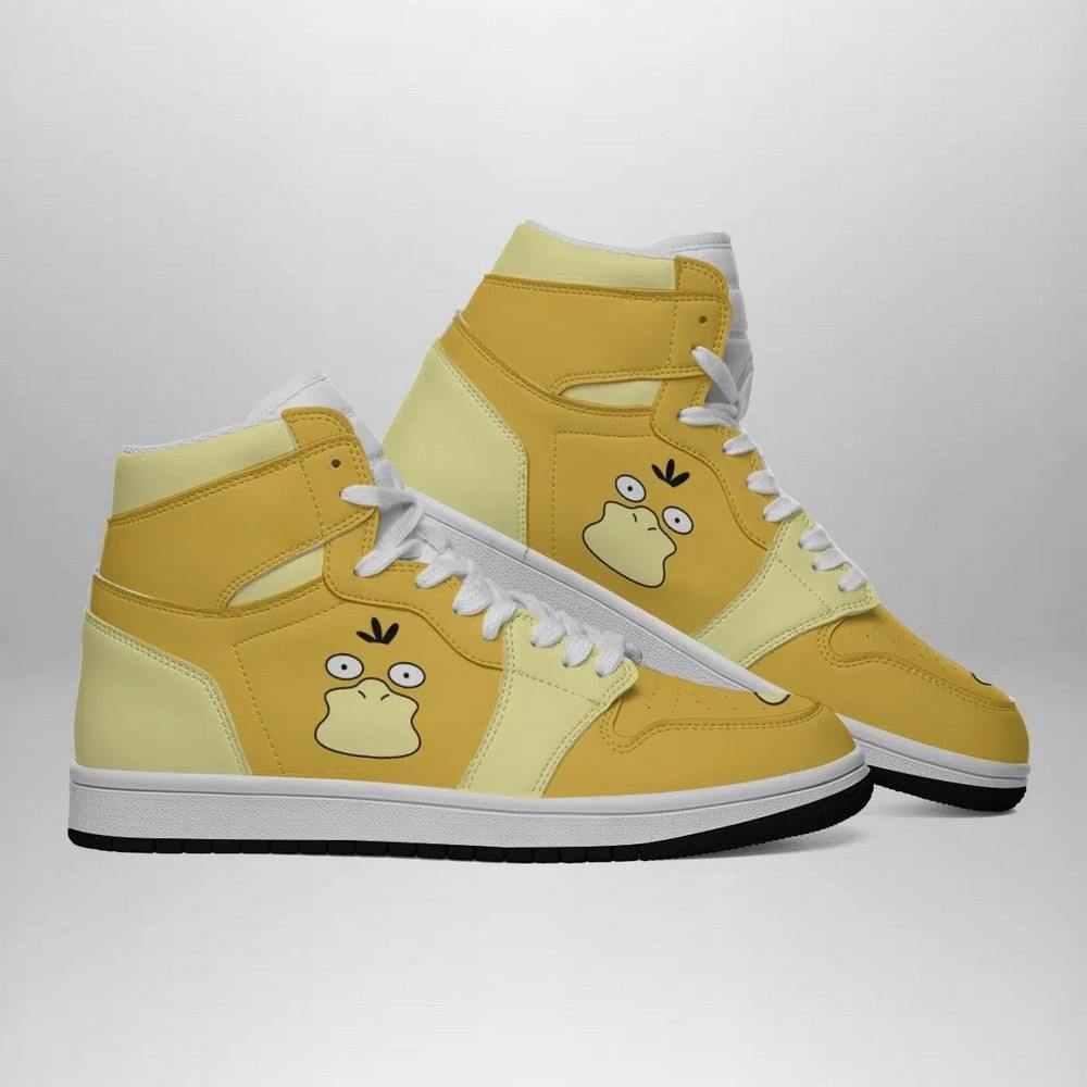 Psyduck Face Pokemon High-Top Sneakers Retro Streetwear Vibe Shoes For Men And Women - Image 3