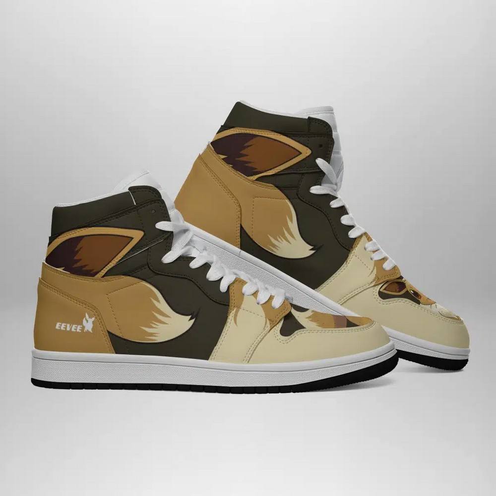 Eevee Pokemon High-Top Sneakers Retro Streetwear Vibe Shoes For Men And Women - Image 3