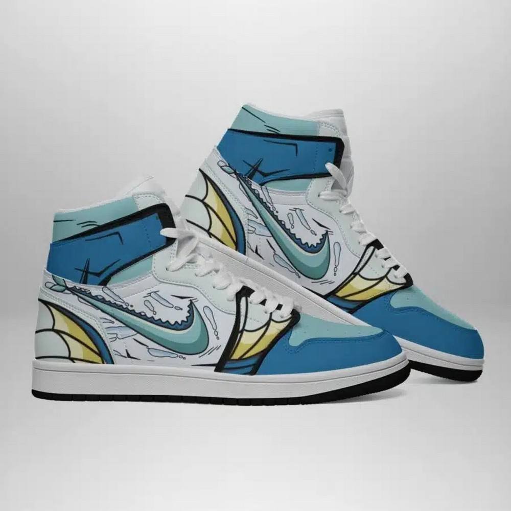 Vaporeon Pokemon High-Top Sneakers Retro Streetwear Vibe Shoes For Men And Women - Image 3