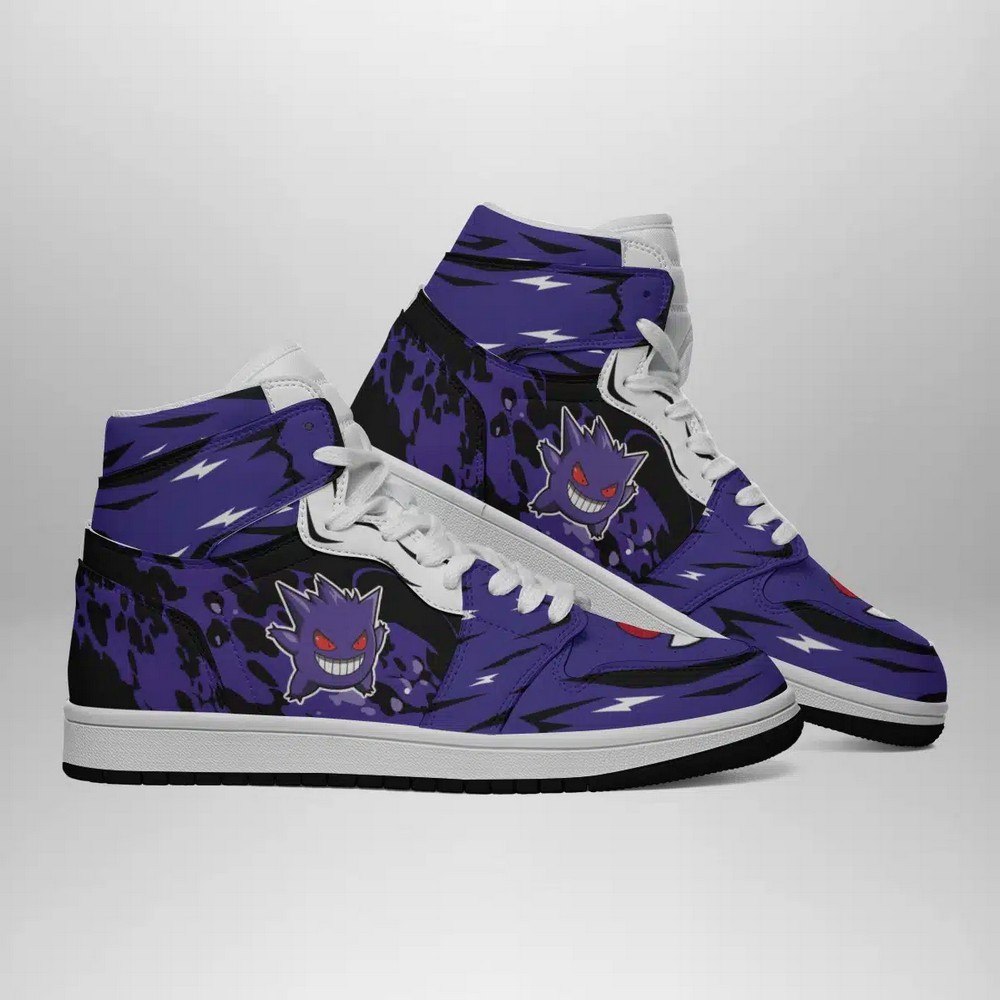 Ghost Gengar Pokemon High-Top Sneakers Retro Streetwear Vibe Shoes For Men And Women - Image 3