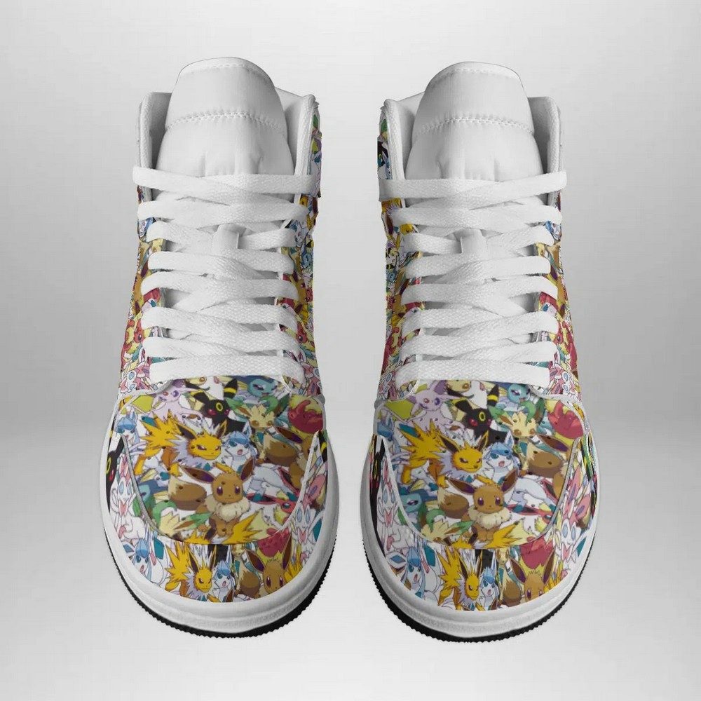Eeveelutions Pokemon High-Top Sneakers Retro Streetwear Vibe Shoes For Men And Women - Image 4