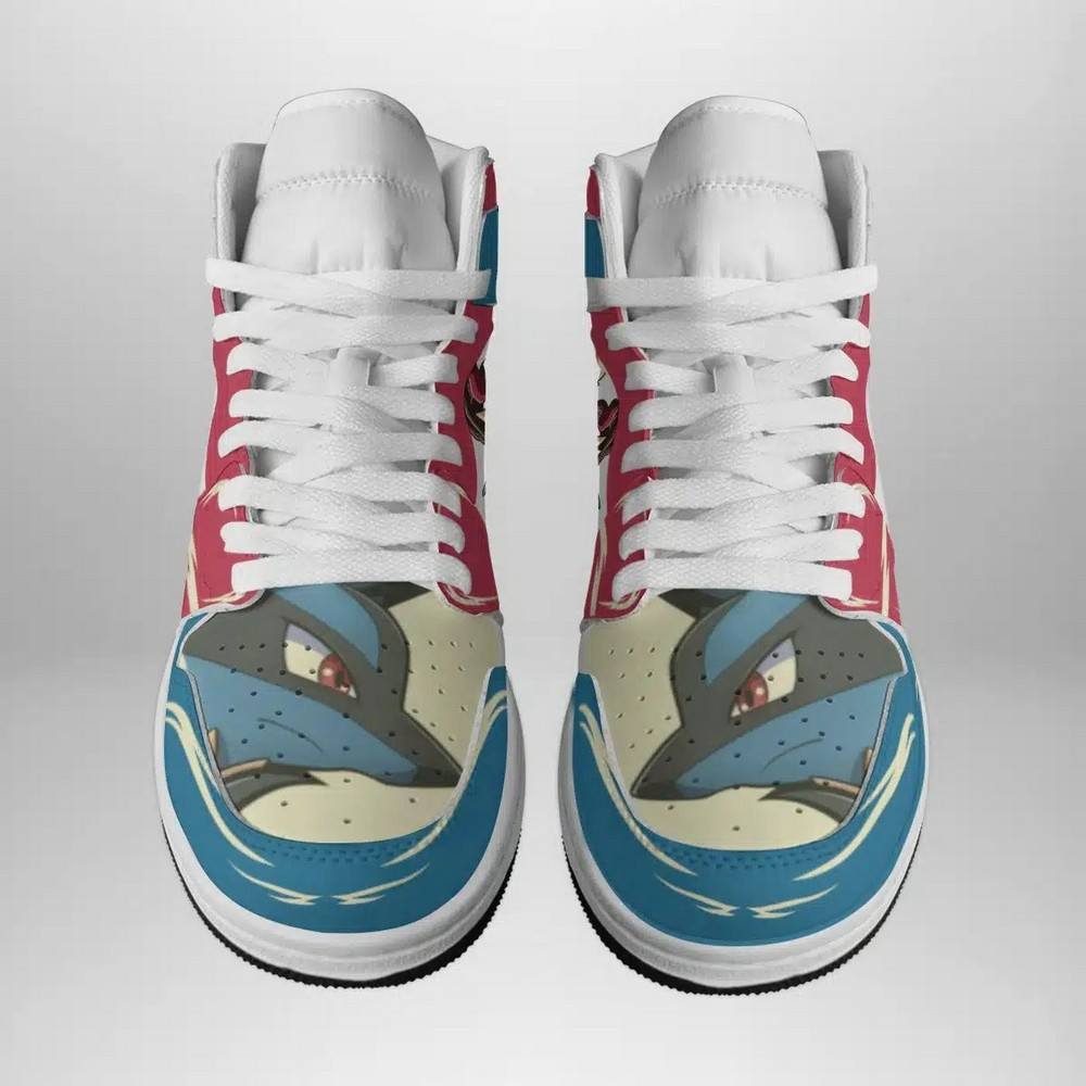 Mega Lucario Pokemon High-Top Sneakers Retro Streetwear Vibe Shoes For Men And Women - Image 2