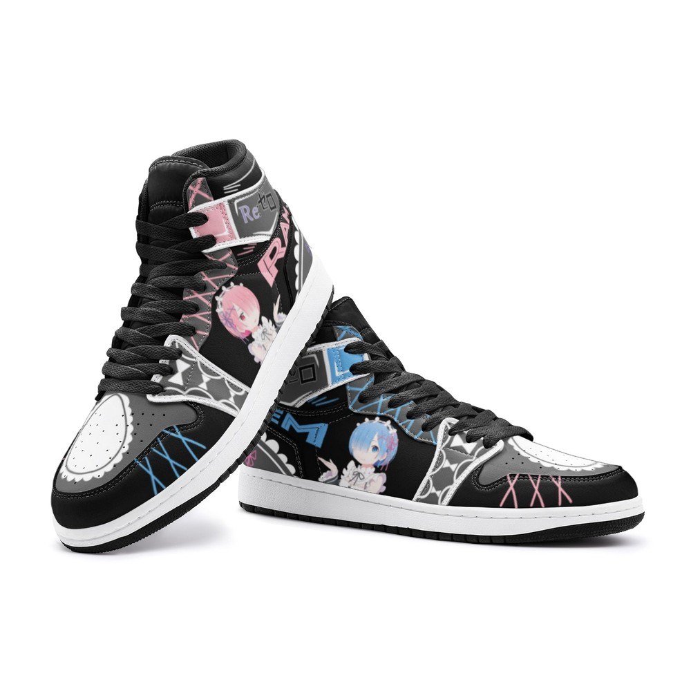 Rem And Ram Rezero High-Top Sneakers Retro Streetwear Vibe Shoes For Men And Women - Image 3