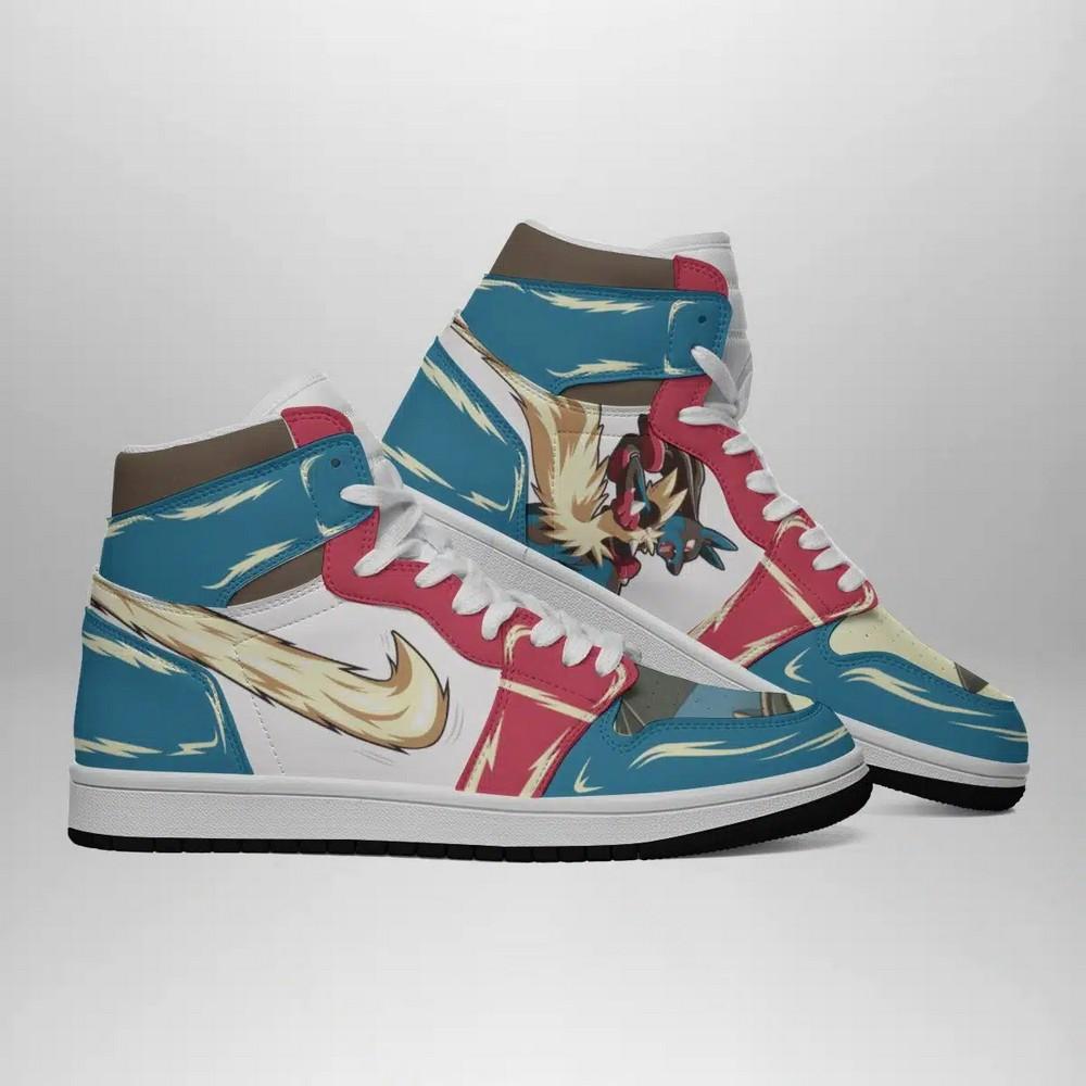 Mega Lucario Pokemon High-Top Sneakers Retro Streetwear Vibe Shoes For Men And Women - Image 3