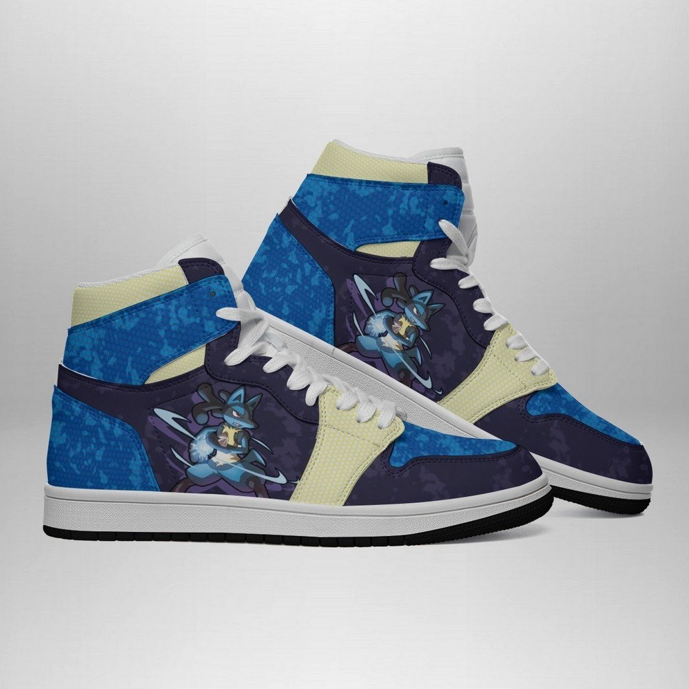 Lucario Attack Pokemon High-Top Sneakers Retro Streetwear Vibe Shoes For Men And Women - Image 2