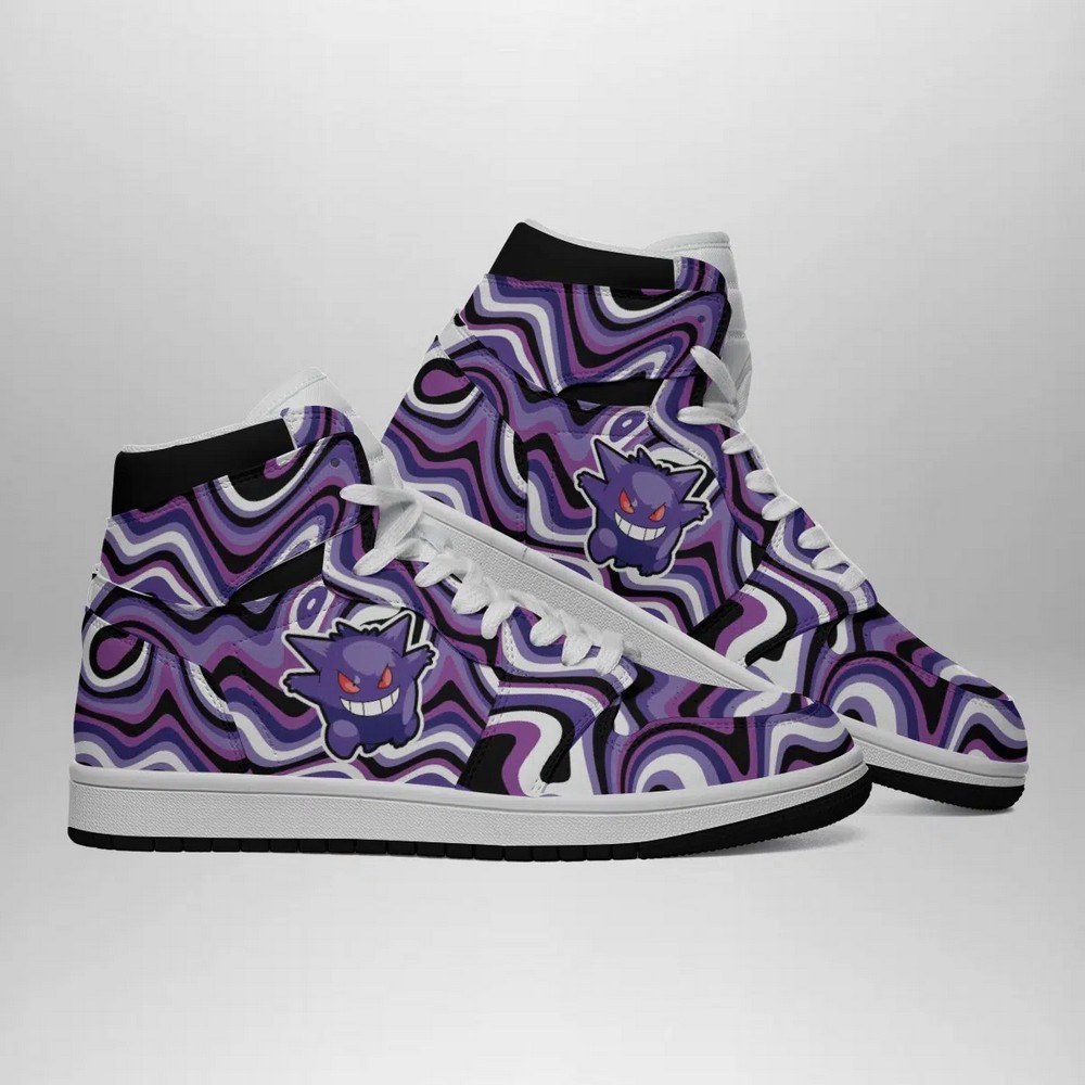 Gengar Trippy High-Top Sneakers Retro Streetwear Vibe Shoes For Men And Women - Image 3