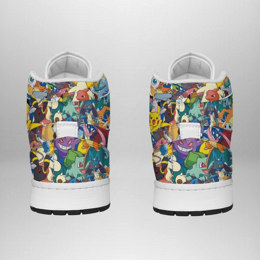 All Pokemon Pattern High-Top Sneakers Retro Streetwear Vibe Shoes For Men And Women - Image 4