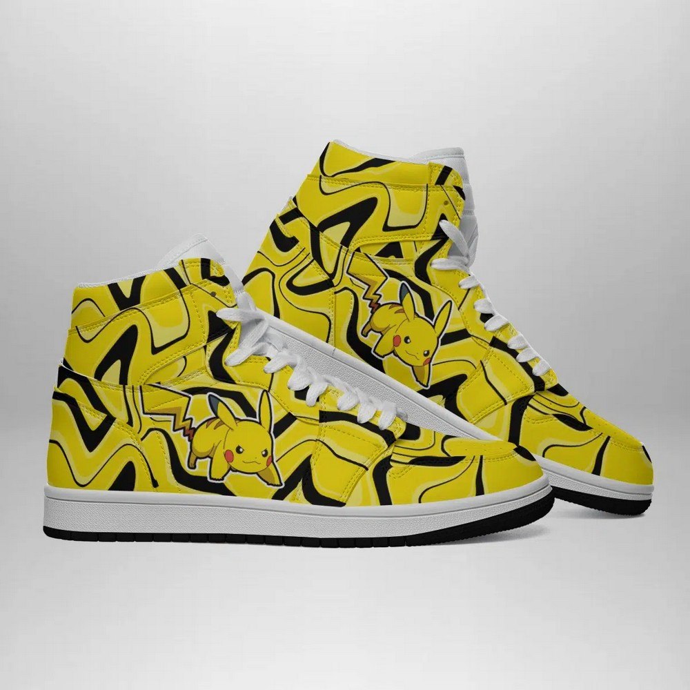 Pikachu Trippy Pokemon High-Top Sneakers Retro Streetwear Vibe Shoes For Men And Women - Image 2