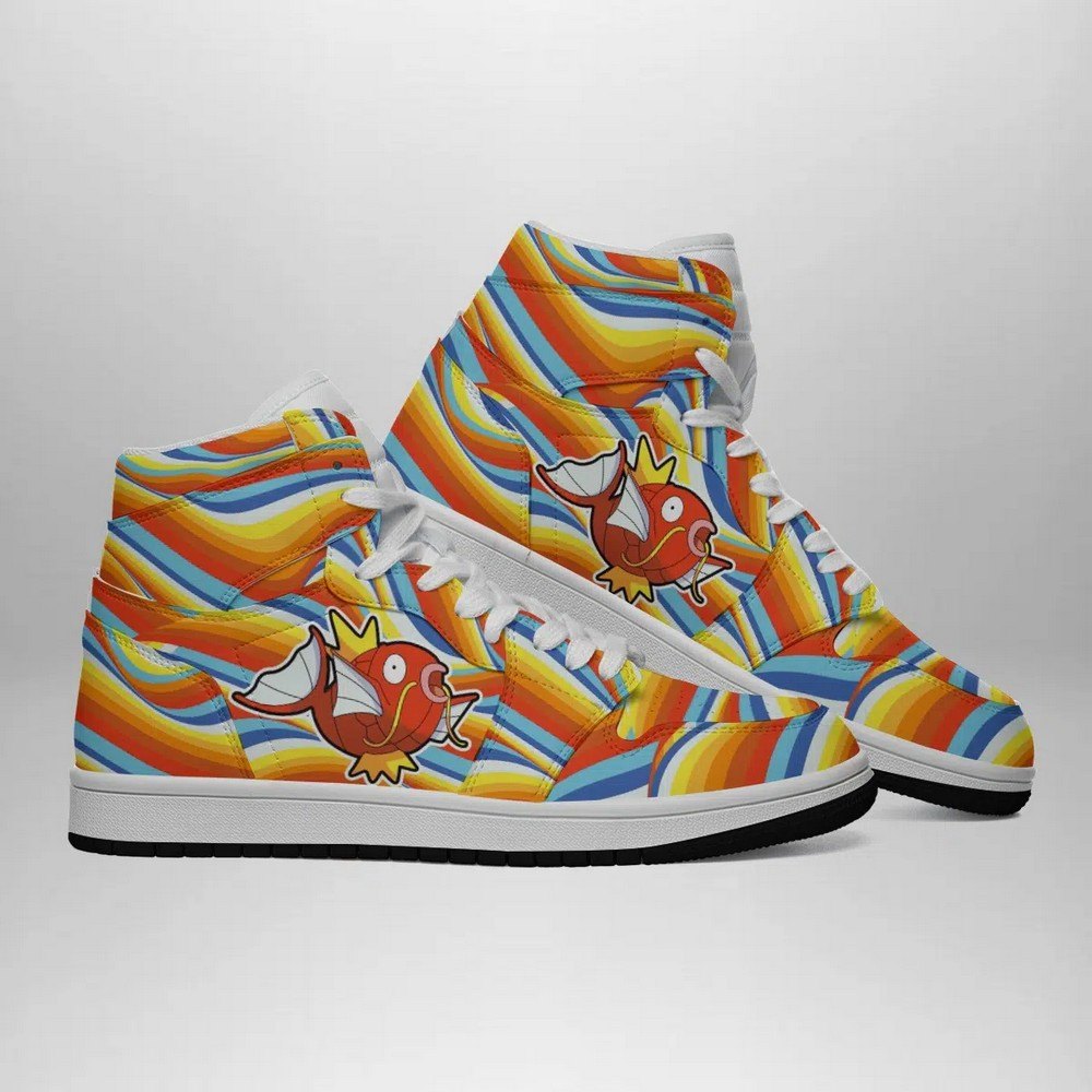 Magikarp Trippy Pokemon High-Top Sneakers Retro Streetwear Vibe Shoes For Men And Women - Image 2