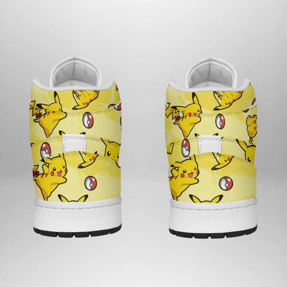Pikachu Pattern Pokemon High-Top Sneakers Retro Streetwear Vibe Shoes For Men And Women - Image 3