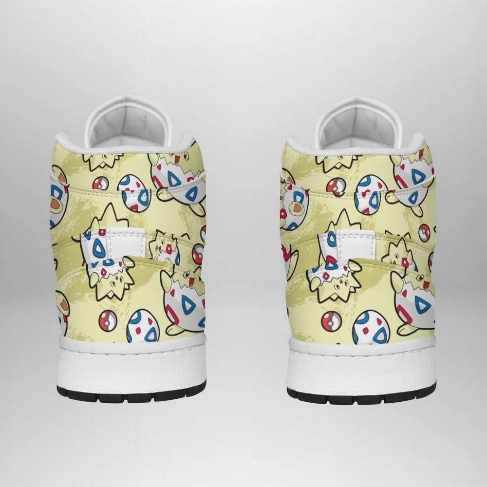 Togepi Pattern Pokemon High-Top Sneakers Retro Streetwear Vibe Shoes For Men And Women - Image 3