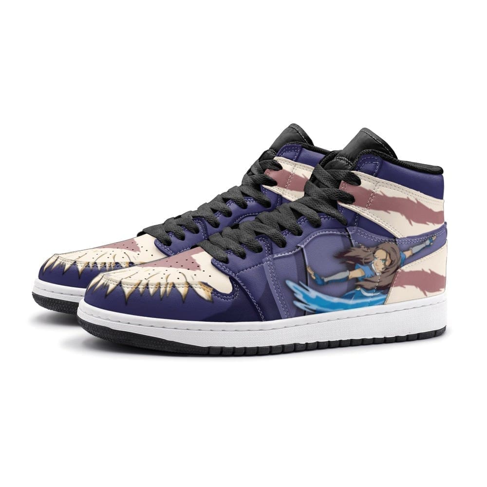 Aang And Katara Avatar High-Top Sneakers Retro Streetwear Vibe Shoes For Men And Women - Image 3