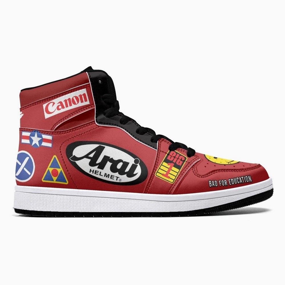 Akira Kaneda Bike Decals High-Top Sneakers Retro Streetwear Vibe Shoes For Men And Women - Image 4