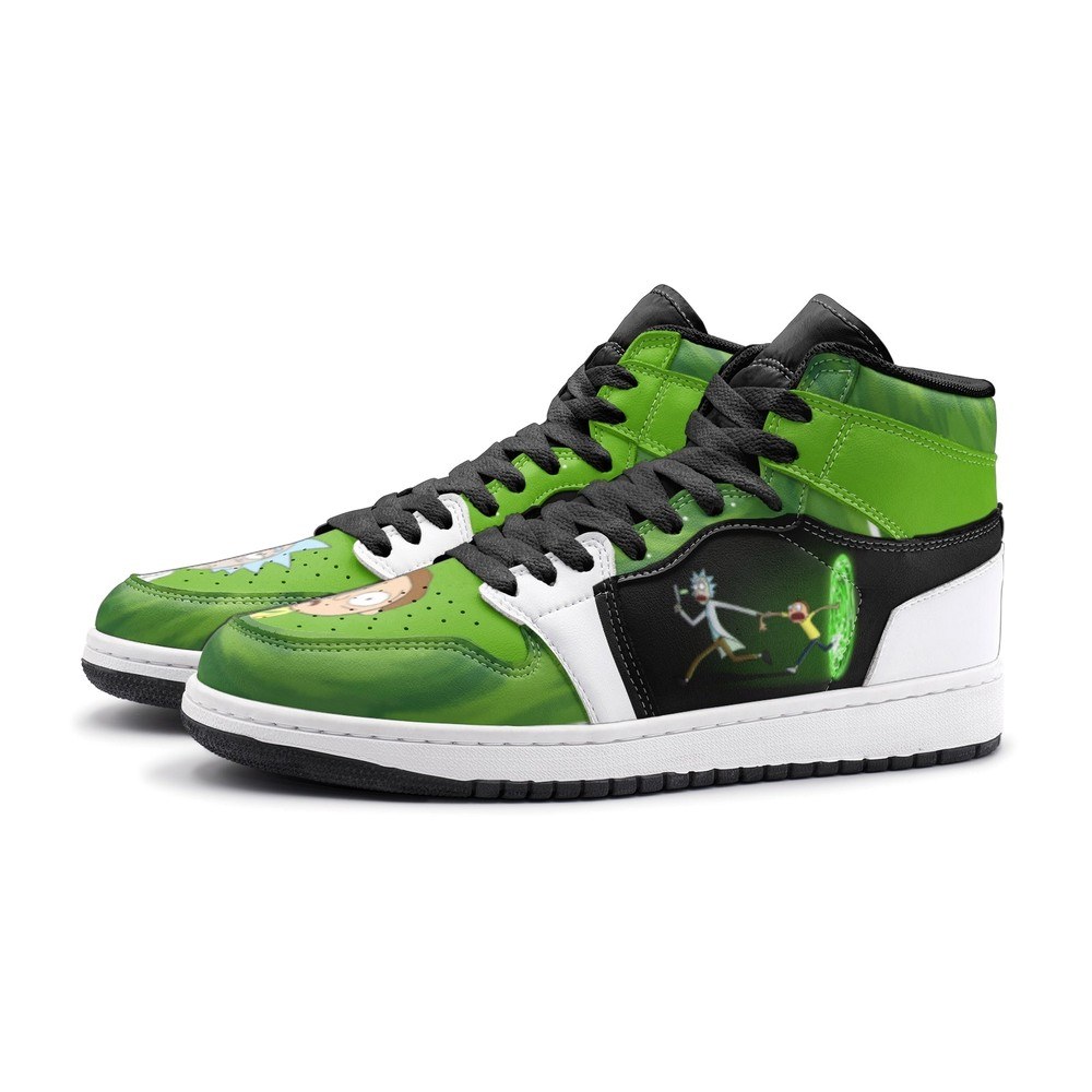Travel Time Rick And Morty High-Top Sneakers Retro Streetwear Vibe Shoes For Men And Women - Image 2