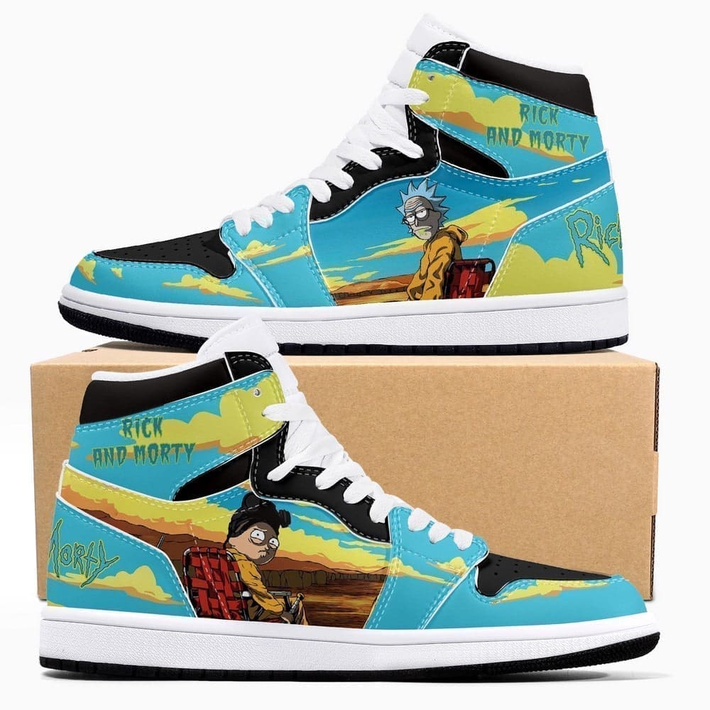 Rick and Morty Crossover Breaking Bad High-Top Sneakers Retro Streetwear Vibe Shoes For Men And Women - Image 3
