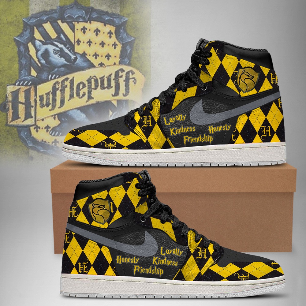 Hufflepuff High-Top Sneakers Retro Streetwear Vibe Shoes For Men And Women - Image 2