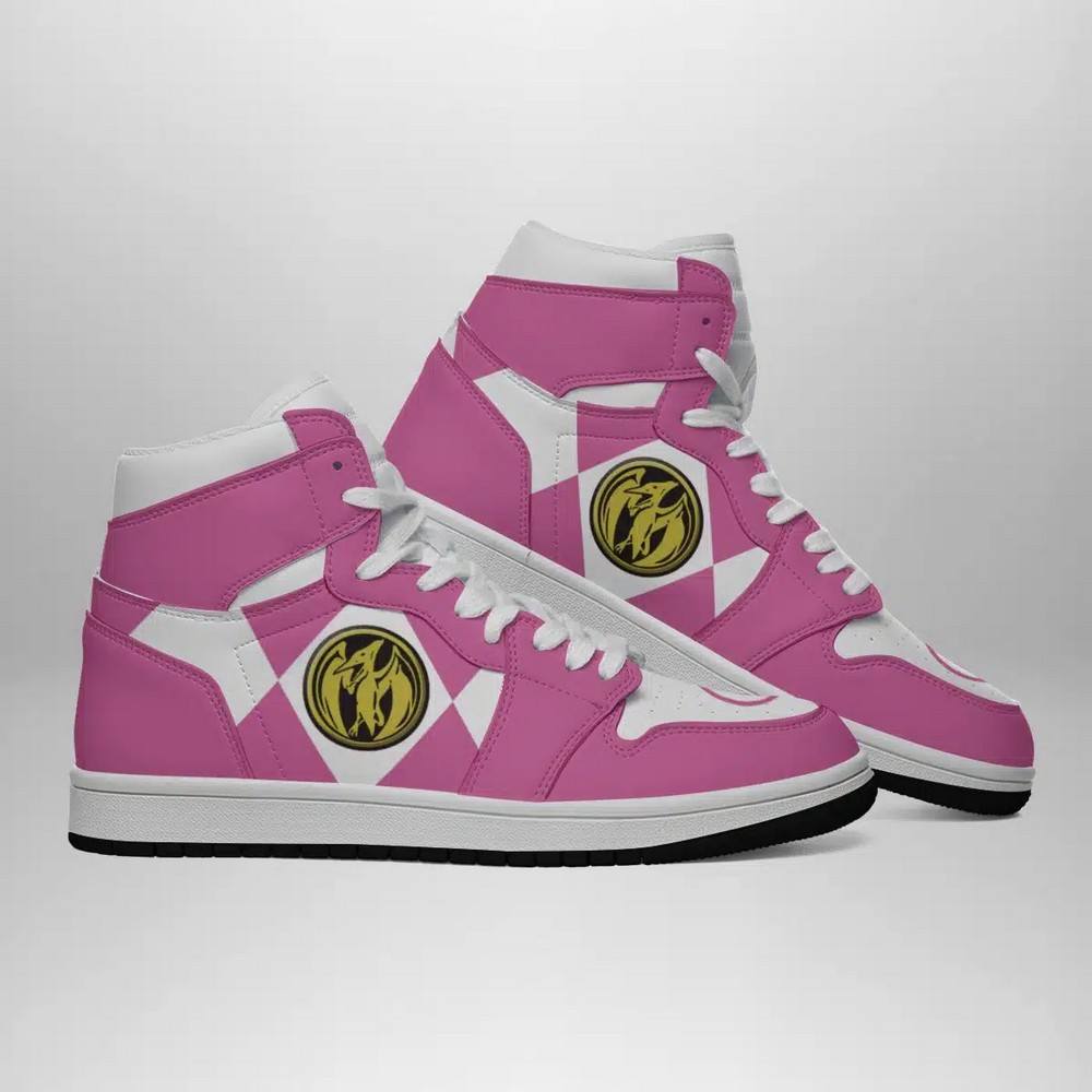 Pink Ranger Mighty Morphin High-Top Sneakers Retro Streetwear Vibe Shoes For Men And Women - Image 2