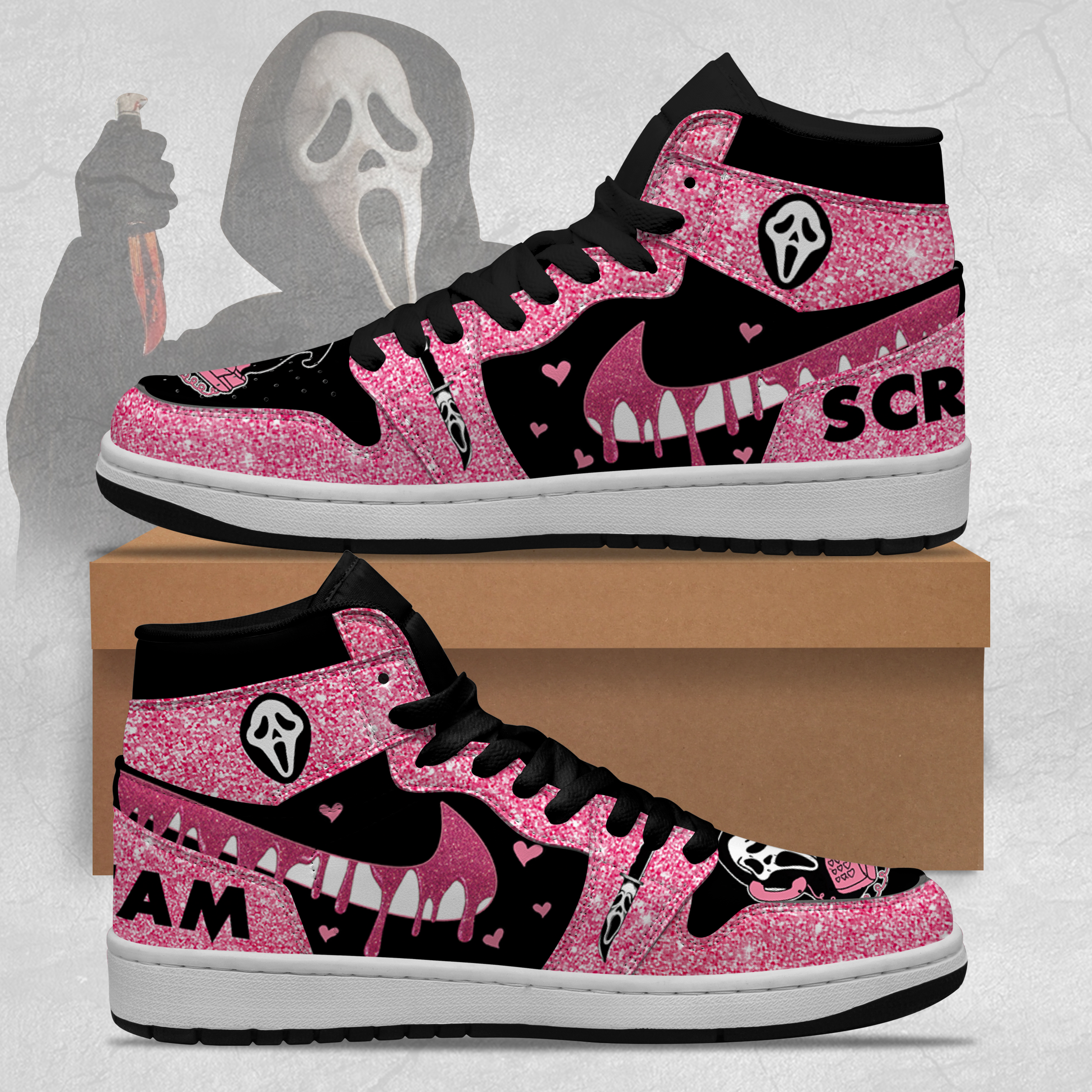 Ghostface Halloween High-Top Sneakers Retro Streetwear Vibe Shoes For Men And Women - Image 2