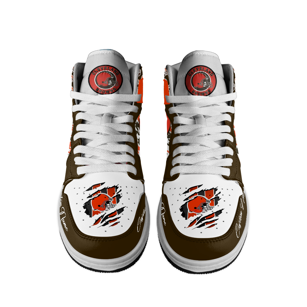 Cleveland Browns High-Top Sneakers Retro Streetwear Vibe Shoes For Men And Women - Image 2