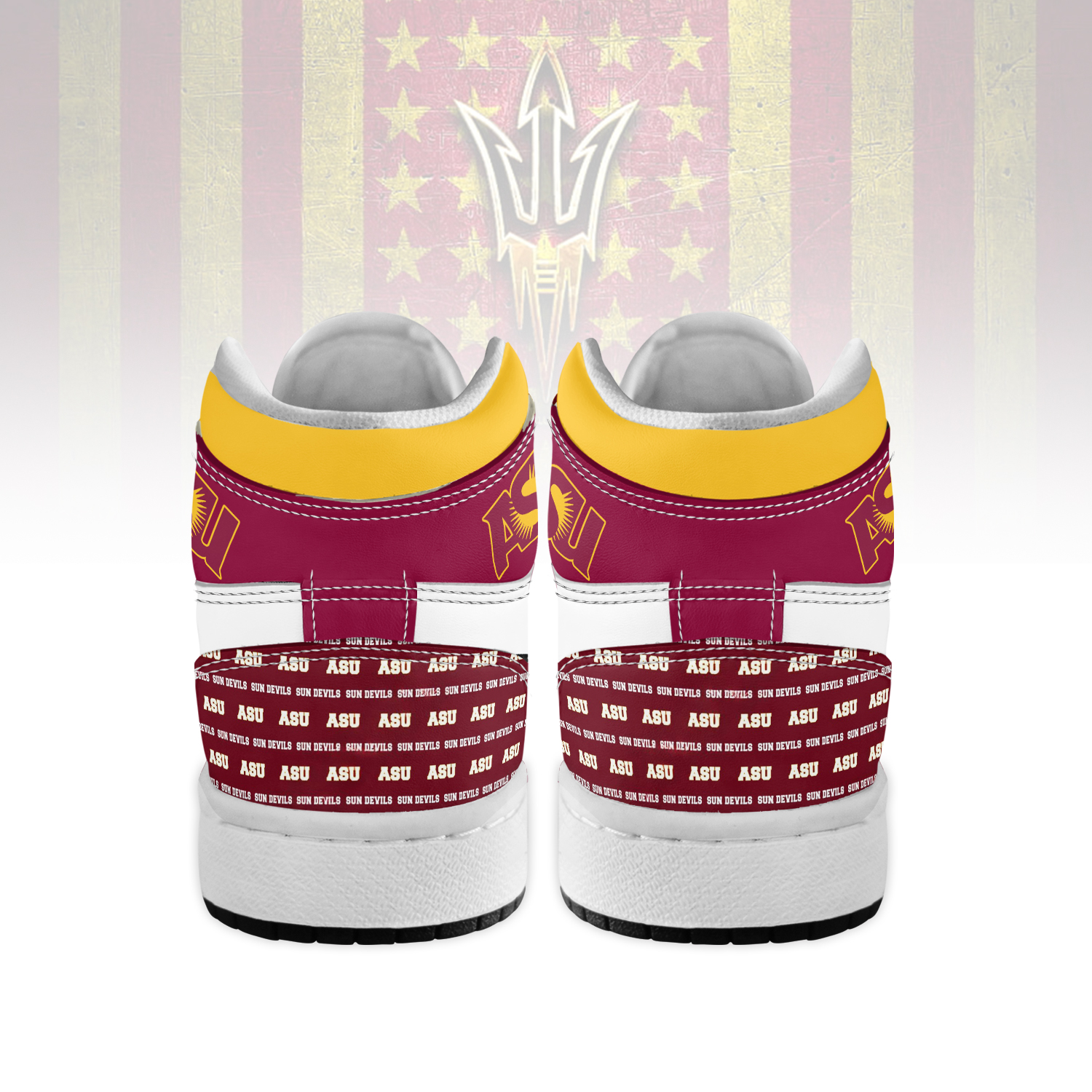 Arizona State Sun Devils High-Top Sneakers Retro Streetwear Vibe Shoes For Men And Women - Image 2