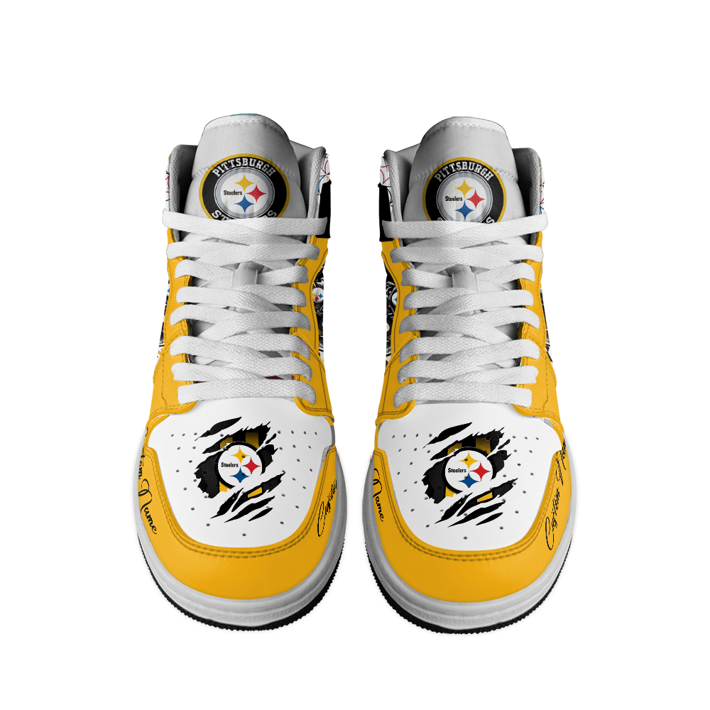 Pittsburgh Steelers High-Top Sneakers Retro Streetwear Vibe Shoes For Men And Women - Image 3
