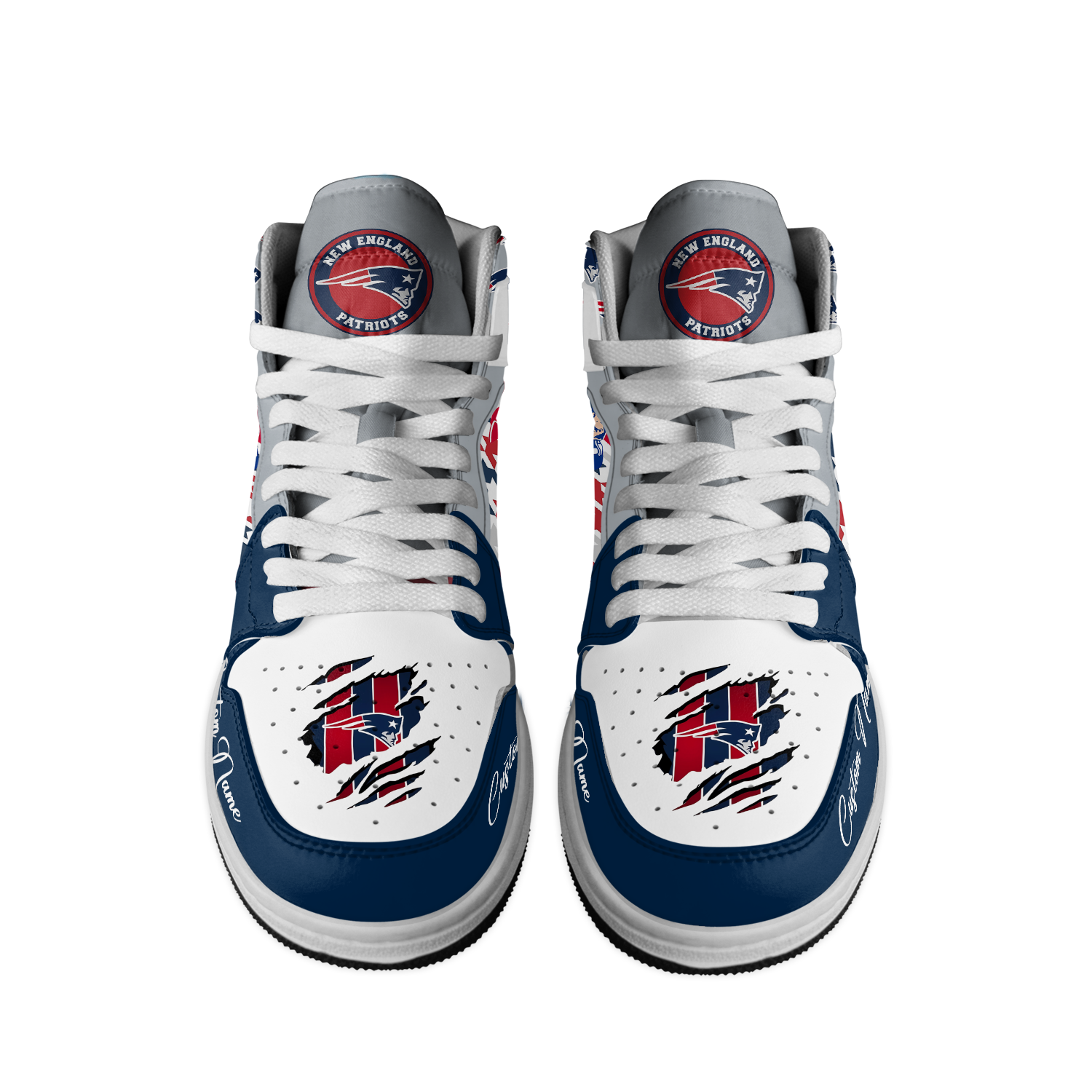 New England Patriots High-Top Sneakers Retro Streetwear Vibe Shoes For Men And Women - Image 3