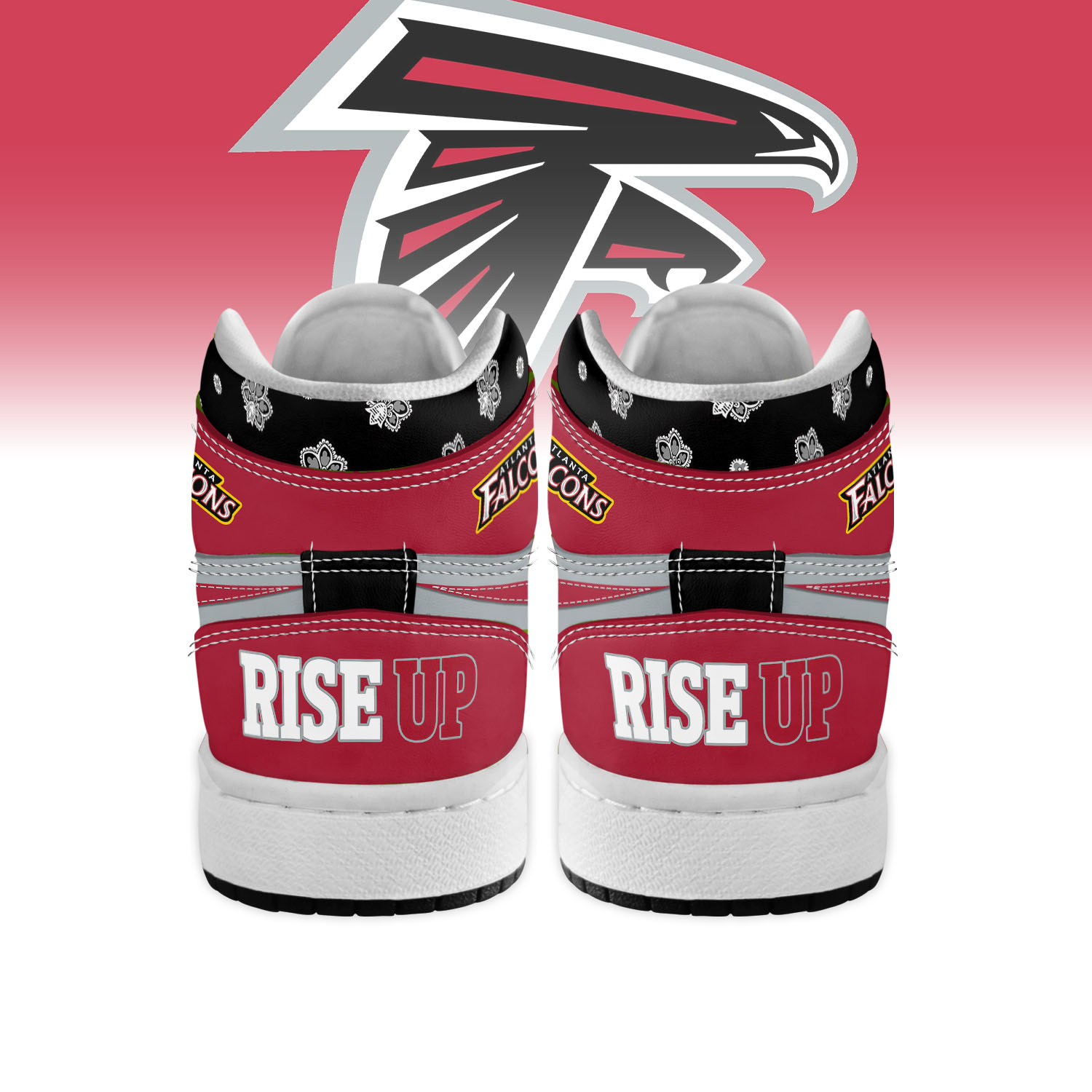 Atlanta Falcons High-Top Sneakers Retro Streetwear Vibe Shoes For Men And Women - Image 2