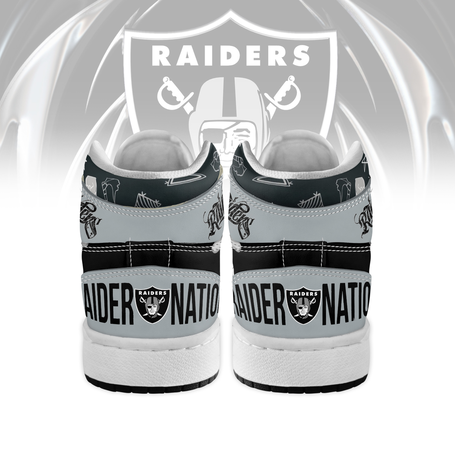 Las Vegas Raiders High-Top Sneakers Retro Streetwear Vibe Shoes For Men And Women - Image 3