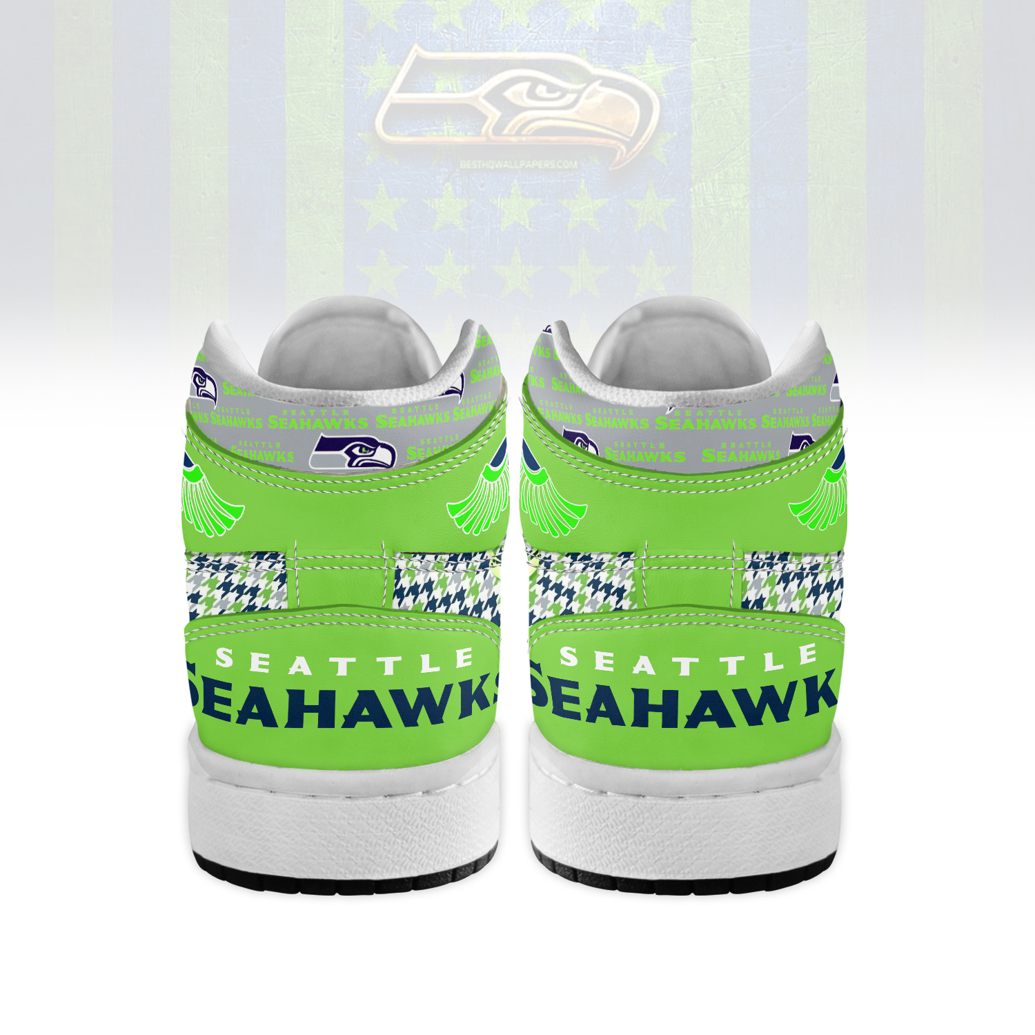 Seattle Seahawks High-Top Sneakers Retro Streetwear Vibe Shoes For Men And Women - Image 3