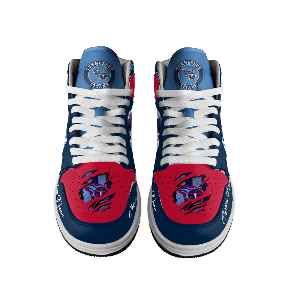 Tennessee Titans High-Top Sneakers Retro Streetwear Vibe Shoes For Men And Women - Image 3