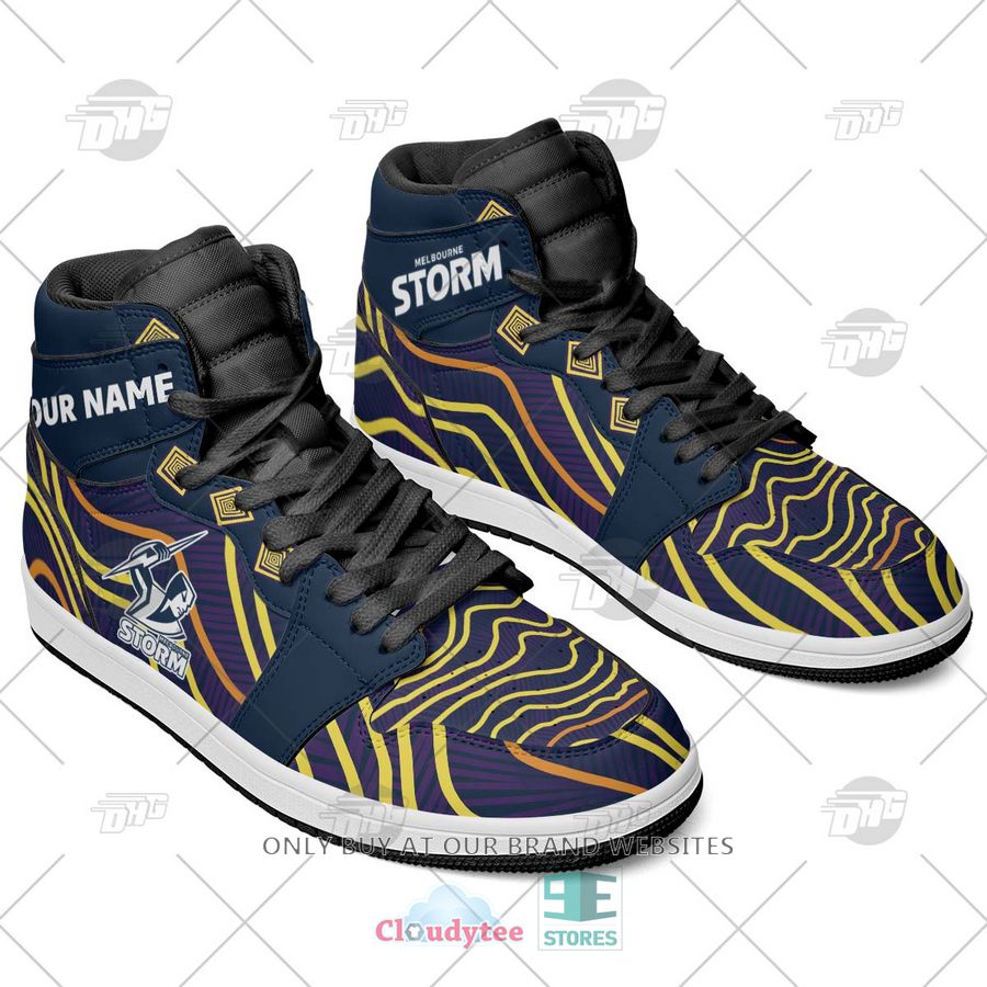 Melbourne Storm NRL High-Top Sneakers Retro Streetwear Vibe Shoes For Men And Women - Image 2