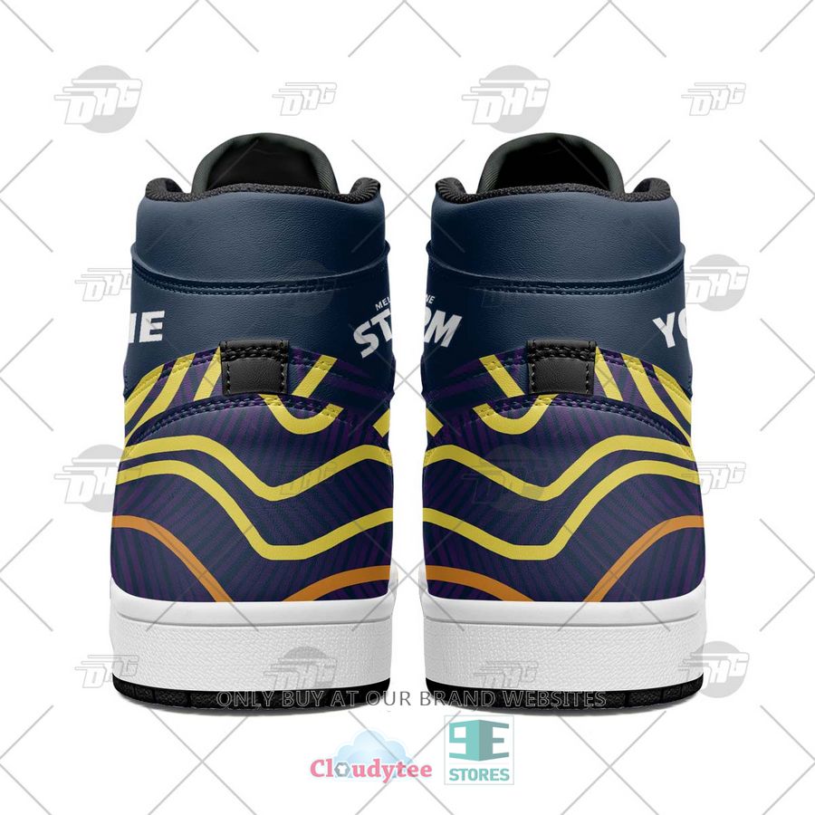 Melbourne Storm NRL High-Top Sneakers Retro Streetwear Vibe Shoes For Men And Women - Image 3