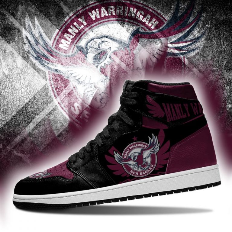 Manly Warringah Sea Eagles NRL High-Top Sneakers Retro Streetwear Vibe Shoes For Men And Women - Image 3