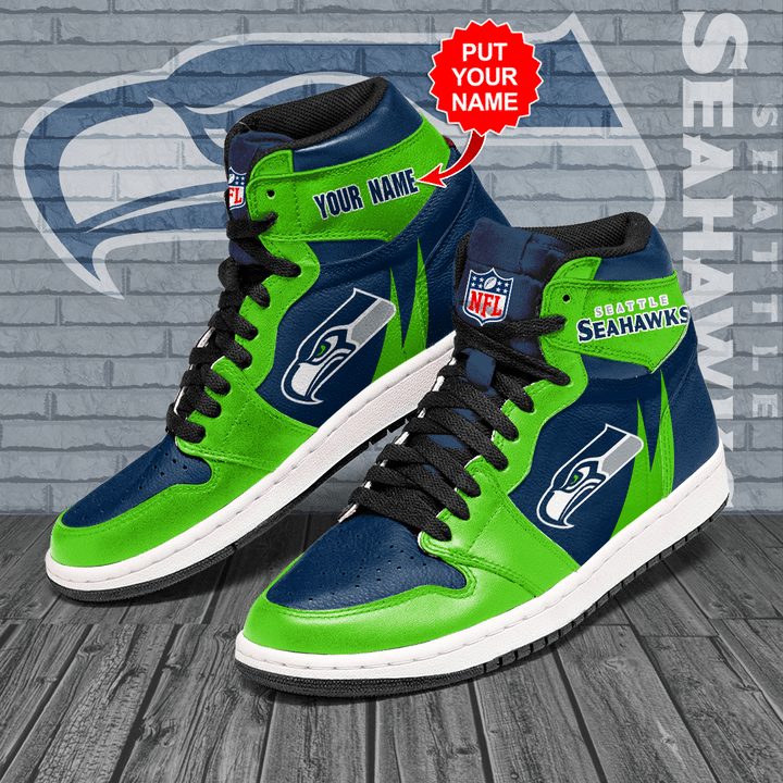 Seattle Seahawks NFL High-Top Sneakers Retro Streetwear Vibe Shoes For Men And Women - Image 2