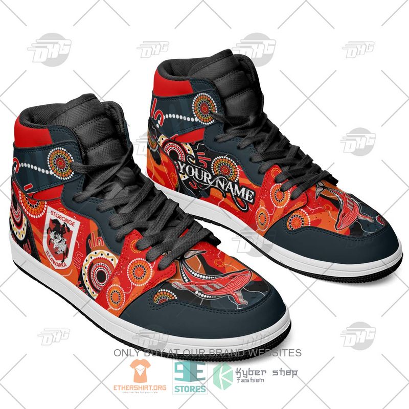 St. George Illawarra Dragons NRL High-Top Sneakers Retro Streetwear Vibe Shoes For Men And Women - Image 2
