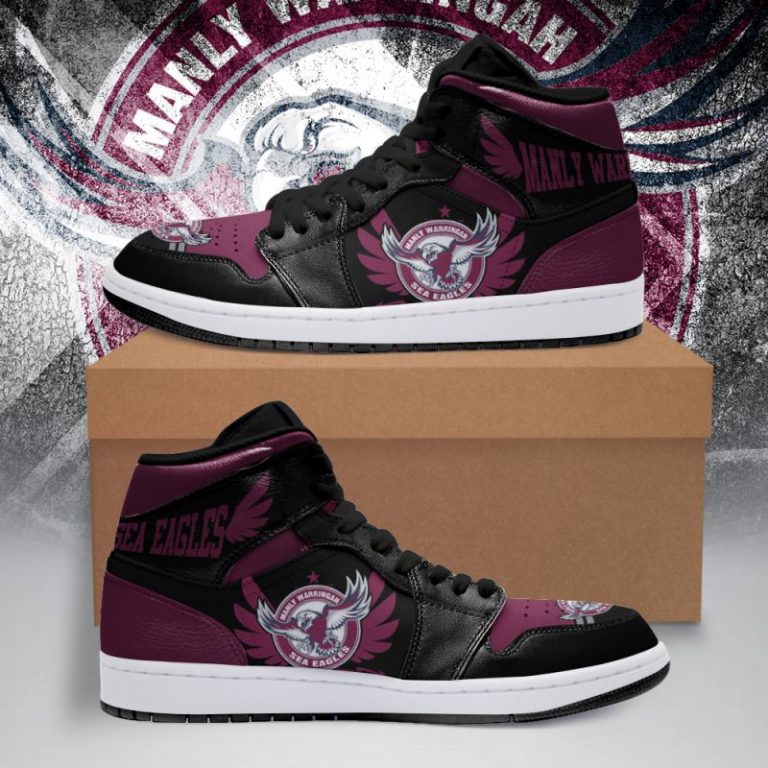 Manly Warringah Sea Eagles NRL High-Top Sneakers Retro Streetwear Vibe Shoes For Men And Women - Image 2