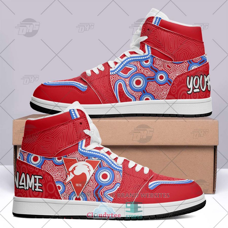 Sydney Swans AFL High-Top Sneakers Retro Streetwear Vibe Shoes For Men And Women - Image 2