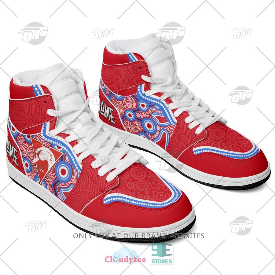 Sydney Swans AFL High-Top Sneakers Retro Streetwear Vibe Shoes For Men And Women - Image 3