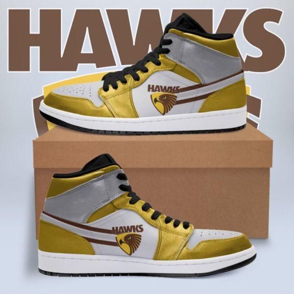 Hawthorn Hawks AFL High-Top Sneakers Retro Streetwear Vibe Shoes For Men And Women - Image 2