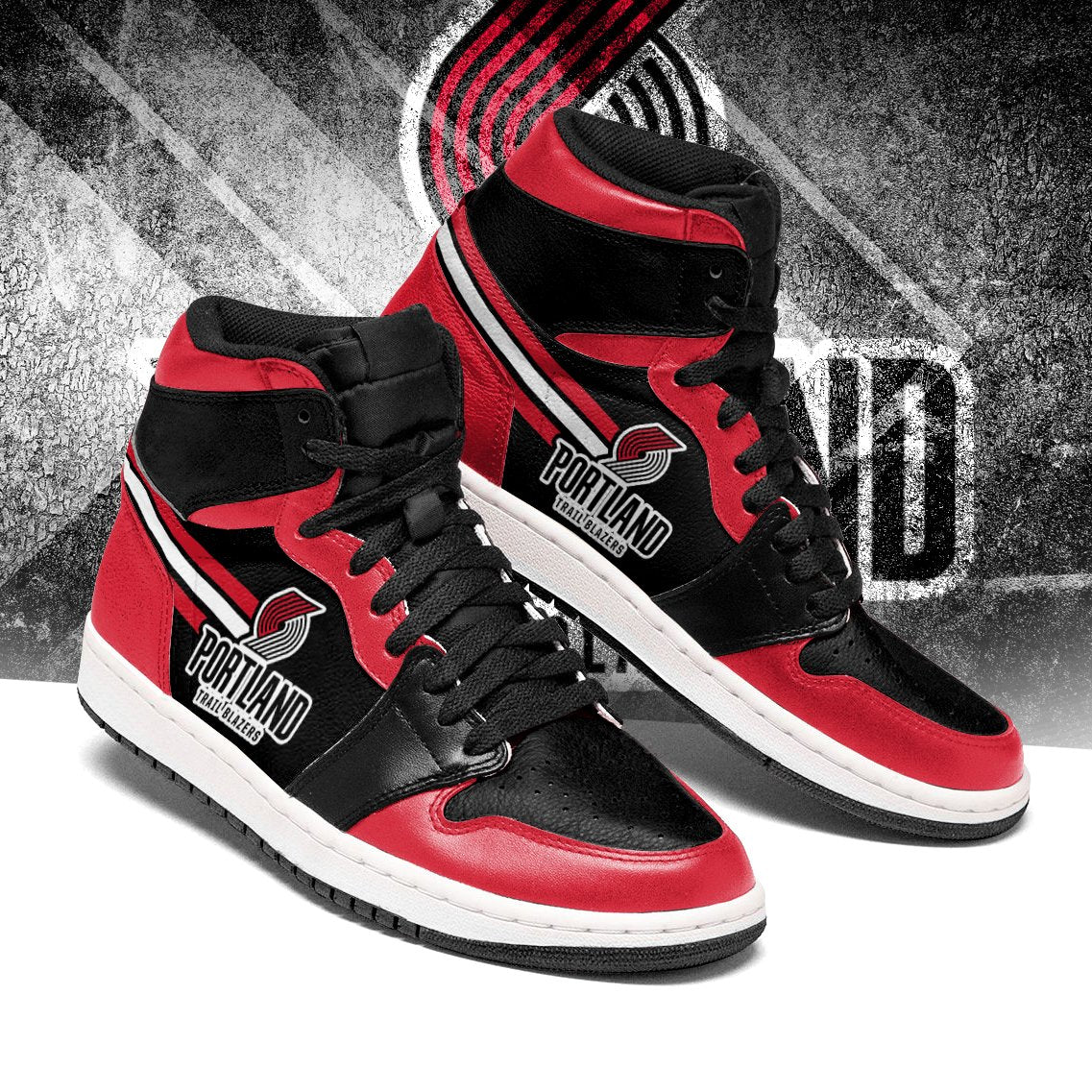 Portland Trail Blazers NBA High-Top Sneakers Retro Streetwear Vibe Shoes For Men And Women - Image 2