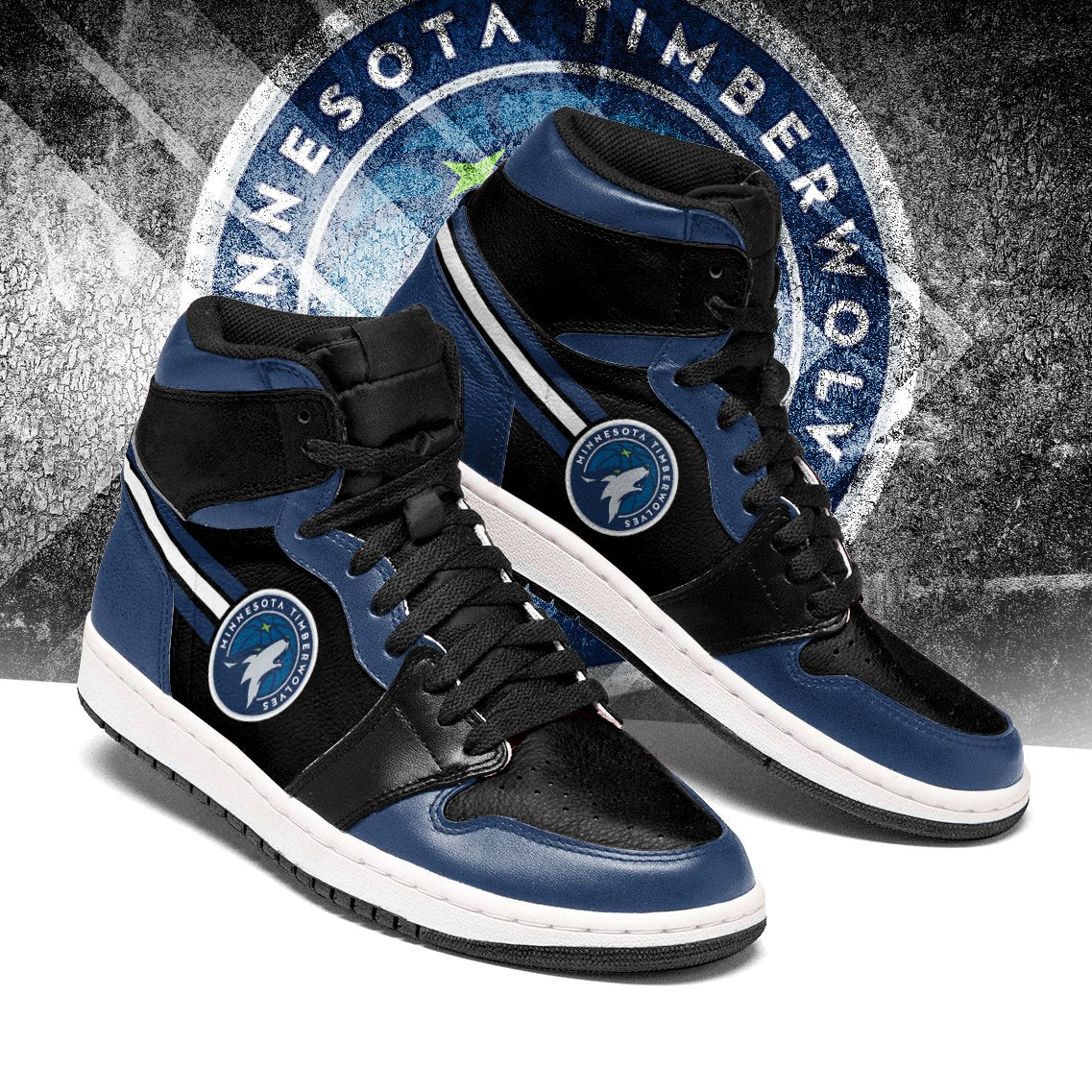 Minnesota Timberwolves NBA High-Top Sneakers Retro Streetwear Vibe Shoes For Men And Women - Image 2