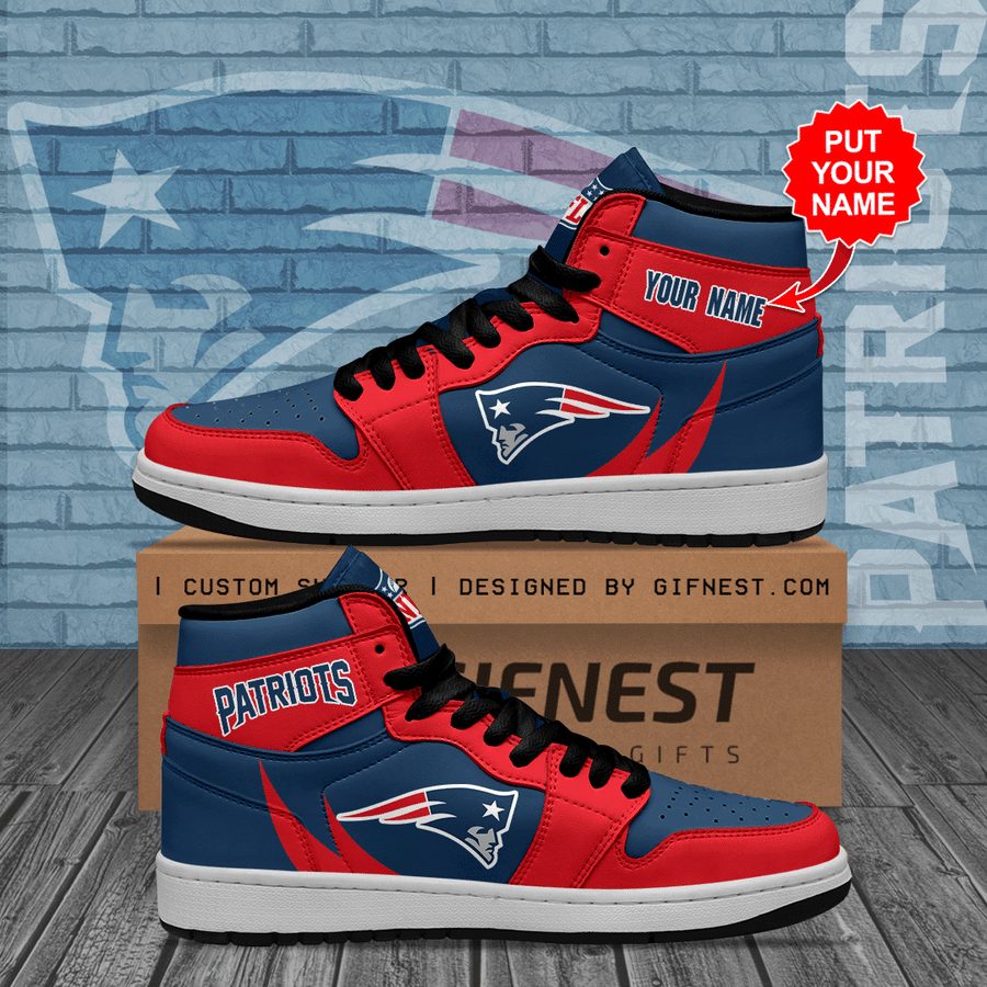 New England Patriots NFL High-Top Sneakers Retro Streetwear Vibe Shoes For Men And Women - Image 2