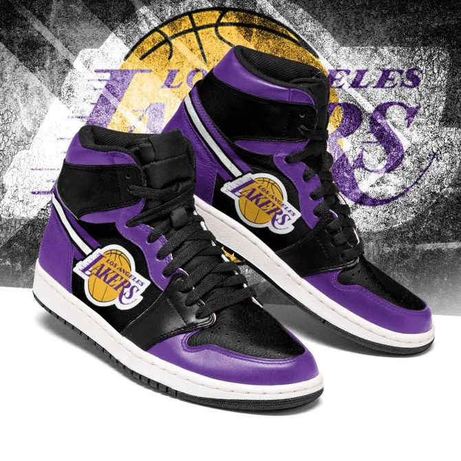 Los Angeles Lakers NBA High-Top Sneakers Retro Streetwear Vibe Shoes For Men And Women - Image 2