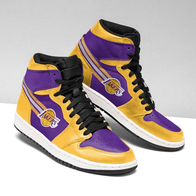 Los Angeles Lakers NBA High-Top Sneakers Retro Streetwear Vibe Shoes For Men And Women - Image 2